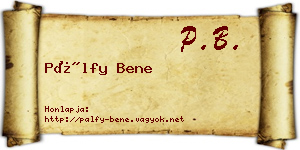 Pálfy Bene névjegykártya